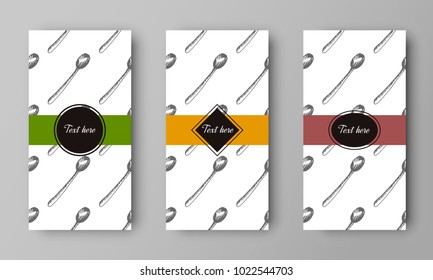 vector design of leaflet cover with print of spoon pattern