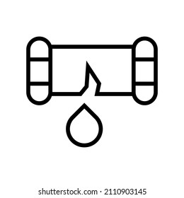 vector design, leaking pipe shape symbol