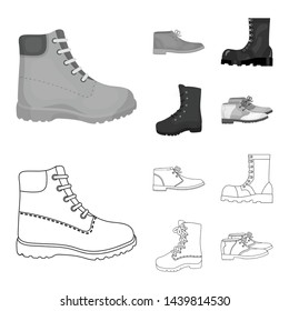 Vector design of leather and casual icon. Collection of leather and formal stock symbol for web.