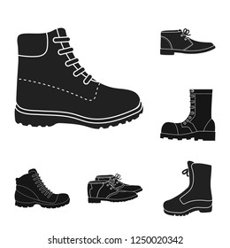 Vector design of leather and casual logo. Collection of leather and formal stock vector illustration.