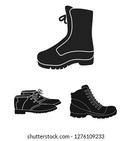 Vector design of leather and casual sign. Collection of leather and formal vector icon for stock.