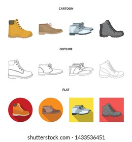 Vector design of leather and casual sign. Set of leather and formal stock symbol for web.