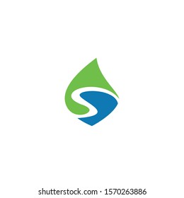 vector design of leaves with letter s