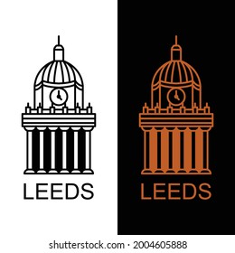 Vector Design Leeds Line art style In Color Black and White