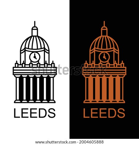 Vector Design Leeds Line art style In Color Black and White