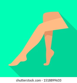 Vector design of leg and lady logo. Graphic of leg and pinup stock vector illustration.