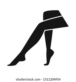 Vector design of leg and lady sign. Graphic of leg and pinup stock vector illustration.