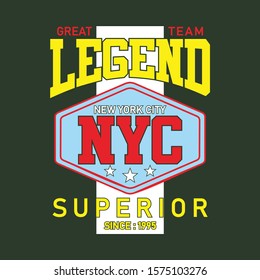 vector design legend NYC illustration print.