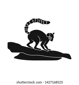 Vector design of lemur and monkey sign. Collection of lemur and tree stock symbol for web.