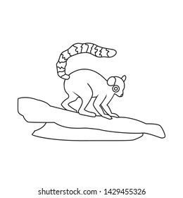 Vector design of lemur and monkey symbol. Collection of lemur and tree stock symbol for web.