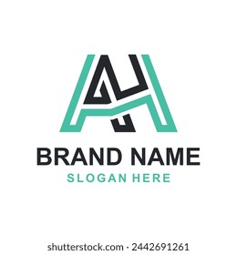 Vector design of Letter AH line simple logo, suitable for your company