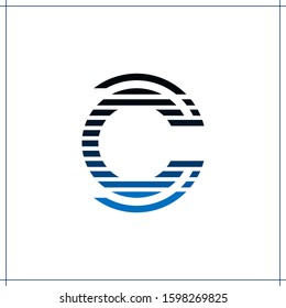 Vector design for the letter C icon abstract logo design,