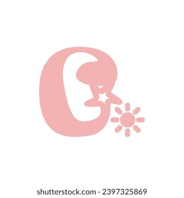 diseño vectorial del logotipo de la letra C con un estilo vintage que puede utilizar para el diseño de una camiseta o para su logotipo de identidad empresarial