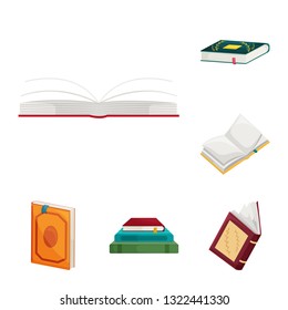 Vector design of library and bookstore  logo. Collection of library and literature  stock vector illustration.
