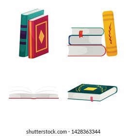 Vector design of library and bookstore sign. Collection of library and literature stock vector illustration.