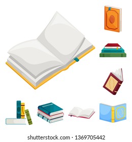 Vector design of library and bookstore  symbol. Collection of library and literature  vector icon for stock.