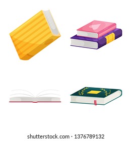Vector design of library and bookstore  symbol. Set of library and literature  vector icon for stock.