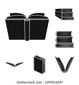 Vector design of library and textbook sign. Collection of library and school stock symbol for web.