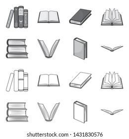 Vector design of library and textbook sign. Collection of library and school vector icon for stock.