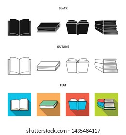 Vector design of library and textbook symbol. Collection of library and school stock symbol for web.