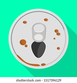 Vector design of lid and soda symbol. Graphic of lid and top stock vector illustration.
