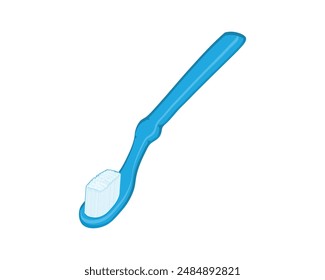 Diseño de Vector de un cepillo de dientes azul claro que se utiliza generalmente para limpiar los dientes de residuos de alimentos con pasta de dientes