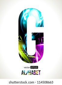 Vector design light effect alphabet. Easy customizable.  Letter G.