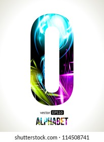 Vector design light effect alphabet. Easy customizable.  Letter O.