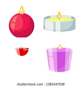 Vector design of light and wax sign. Collection of light and ceremony  stock vector illustration.