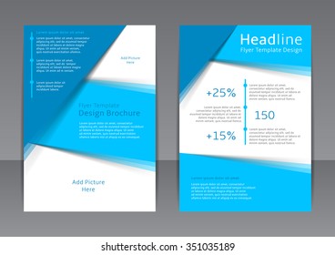 Vector design of the light-blue flyer, cover, brochure, poster, report. Vector template for your business in A4 size.