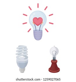 Vector design of  and lightbulb logo. Set of  and idea stock vector illustration.