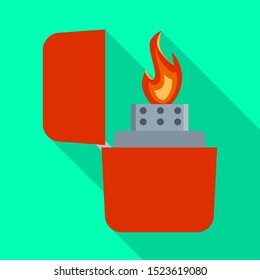 Vektordesign von leichterem und Butansymbol. Web-Element der leichteren und flammenfreien Vektorgrafik.