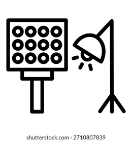 Estilo de ícone do equipamento de iluminação do projeto do vetor