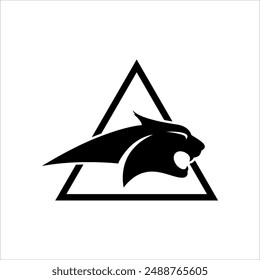 LÍNEA DE DISEÑO DE VECTOR ART PANTHER HEAD SILHOUETTE LOGO