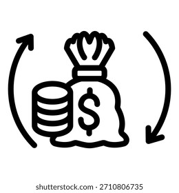 Línea de diseño de Vector de estilo de icono de crédito