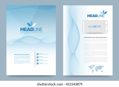 Vector design lines curve blending for Cover Report Brochure Flyer Poster leaflet in A4 size front and back,