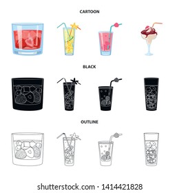 Vector design of liquor and restaurant icon. Collection of liquor and ingredient stock vector illustration.