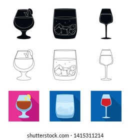 Vector design of liquor and restaurant icon. Set of liquor and ingredient vector icon for stock.