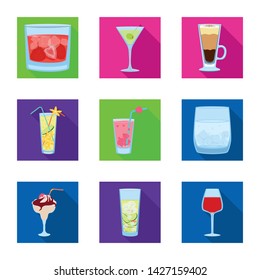 Vector design of liquor and restaurant icon. Collection of liquor and ingredient vector icon for stock.