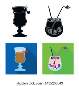 Vector design of liquor and restaurant icon. Collection of liquor and ingredient stock symbol for web.