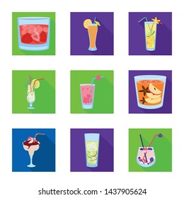 Vector design of liquor and restaurant icon. Collection of liquor and ingredient stock symbol for web.