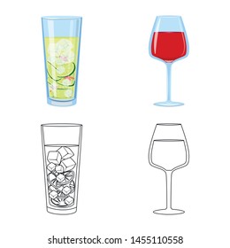 Vector design of liquor and restaurant icon. Collection of liquor and ingredient vector icon for stock.
