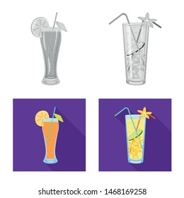 Vector design of liquor and restaurant icon. Collection of liquor and ingredient vector icon for stock.