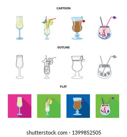 Vector design of liquor and restaurant logo. Collection of liquor and ingredient vector icon for stock.