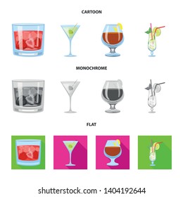Vector design of liquor and restaurant logo. Collection of liquor and ingredient stock symbol for web.