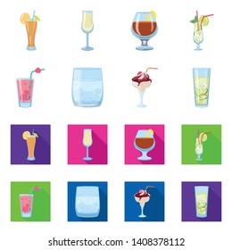 Vector design of liquor and restaurant sign. Collection of liquor and ingredient vector icon for stock.