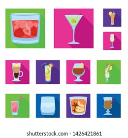 Vector design of liquor and restaurant sign. Set of liquor and ingredient vector icon for stock.