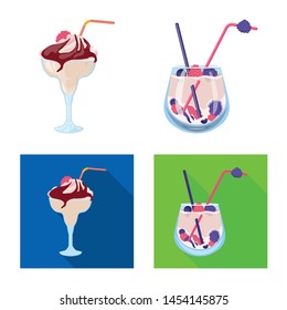 Vector design of liquor and restaurant sign. Collection of liquor and ingredient stock vector illustration.