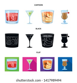 Vector design of liquor and restaurant symbol. Set of liquor and ingredient stock vector illustration.