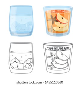 Vector design of liquor and restaurant symbol. Collection of liquor and ingredient vector icon for stock.